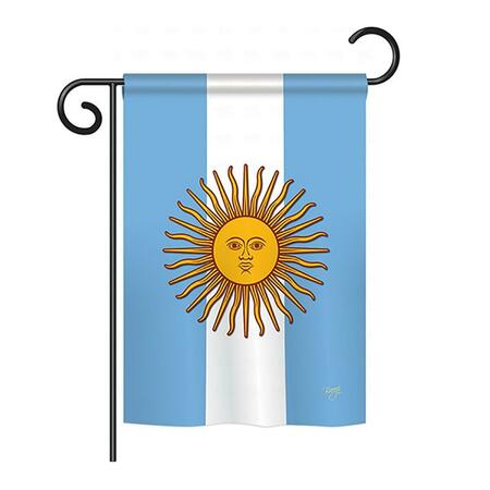 GARDENCONTROL 13 x 18.5 in. Argentina Nationality Vertical Double Sided Garden Flag Set with Banner Pole GA4127024
